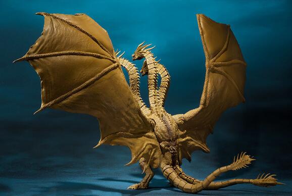 Gojira 3 Heads Golden Dragon King PVC Action Figure Collectible Model Toys