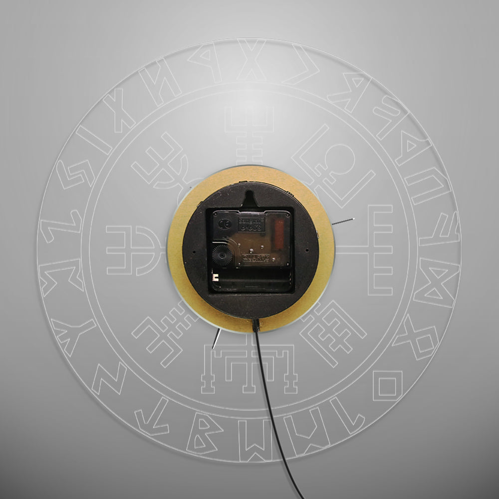 Luminous Viking Runes Acrylic Wall Clock with LED Light