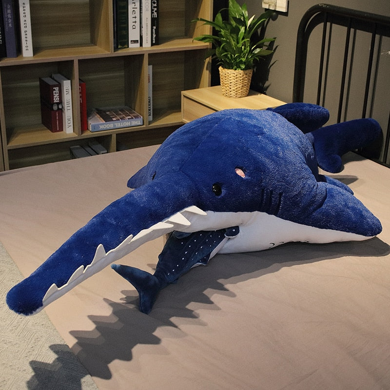 Cute Lifelike Sawtooth Shark Giant Size Plush Stuffed Pillow Doll