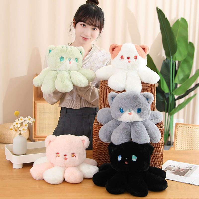 Cute Rabbit Cat Reversible Octopus 35cm Plush Stuffed Pillow Doll