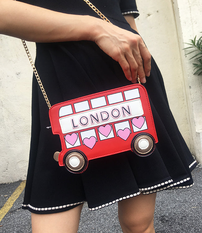 Cute Sightseeing London Bus Mini Purse Shoulder Bag Handbag