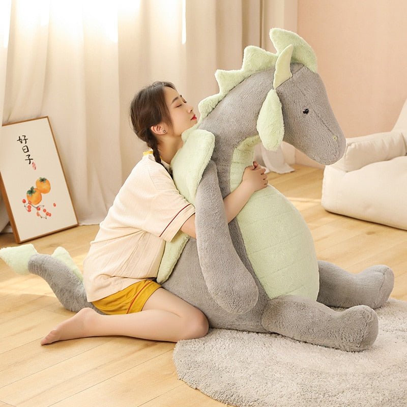 Cute Giant Salamander Dragon Sitting Plush Stuffed Pillow Doll