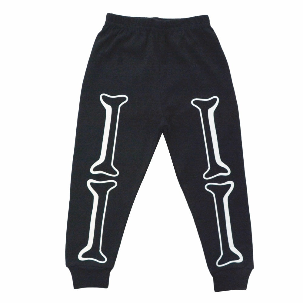 Luminous Glow in the Dark Skeleton Long Sleeve Cotton Shirt Pajamas Sets