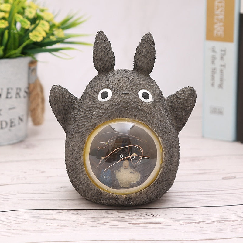 Cute Tororo Spirited Away LED Night Resin Figures Model Decor