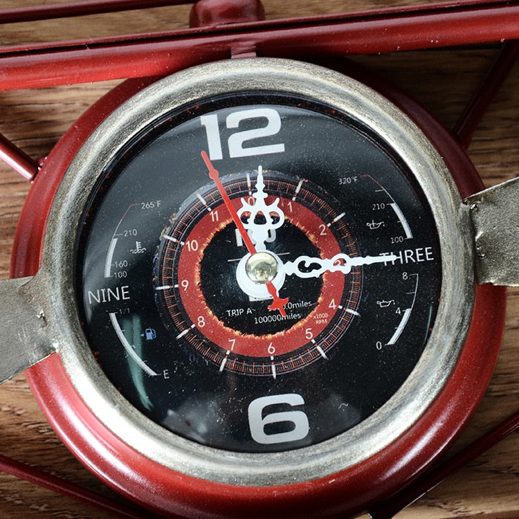 Retro Aircraft Plane Metal Iron Wall Clock