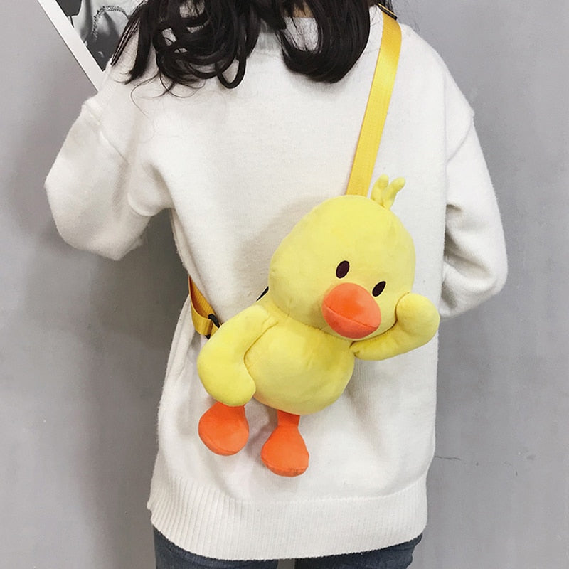 Cute Yellow Duck Plush Toy Crossbody Bag Gift