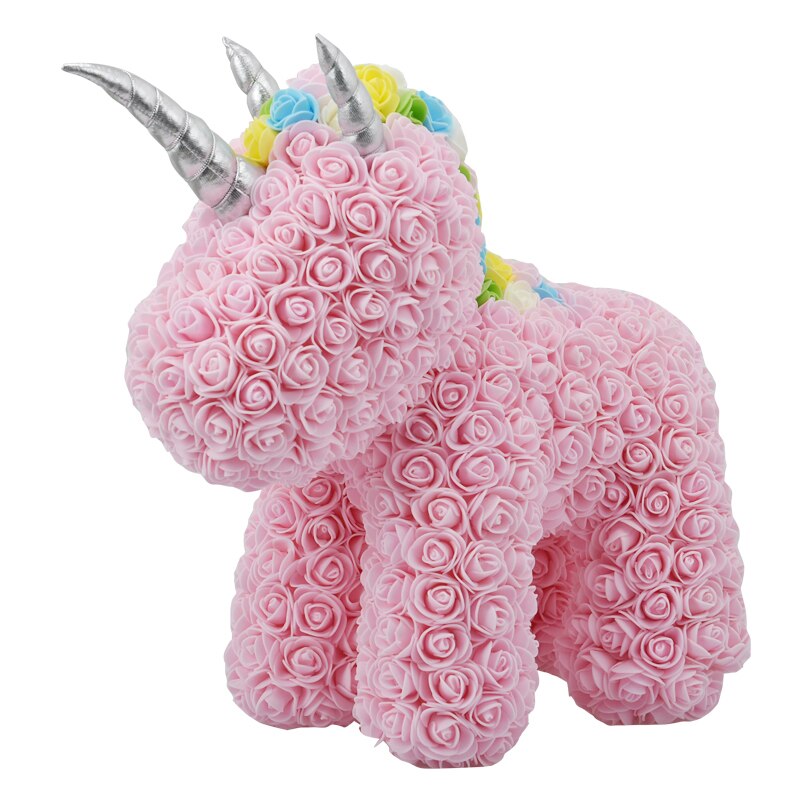 Rose Rabbit Dog Unicorn Artificial Flower Doll Gift