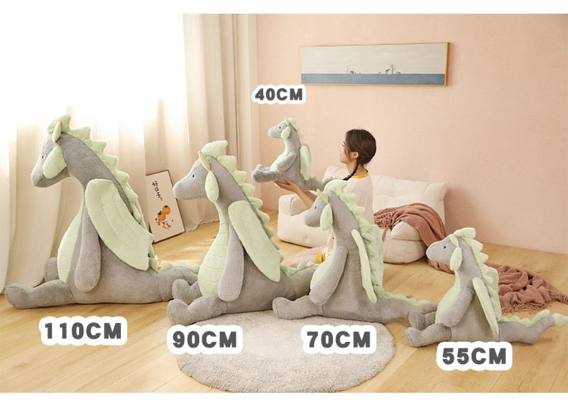 Cute Giant Salamander Dragon Sitting Plush Stuffed Pillow Doll