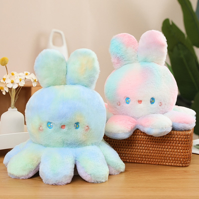 Cute Rabbit Cat Reversible Octopus 35cm Plush Stuffed Pillow Doll