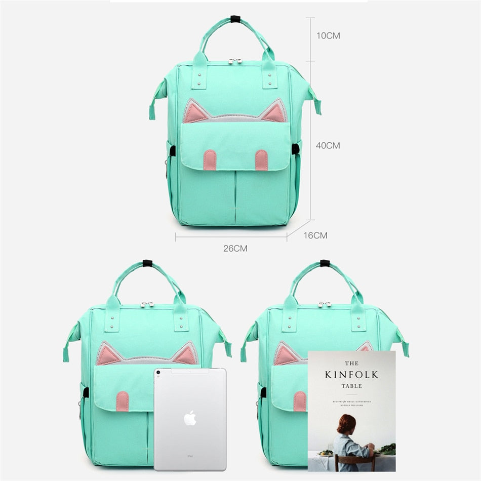 Cute Cat Ears Large Capacity Anti Theft Oxford Backpack