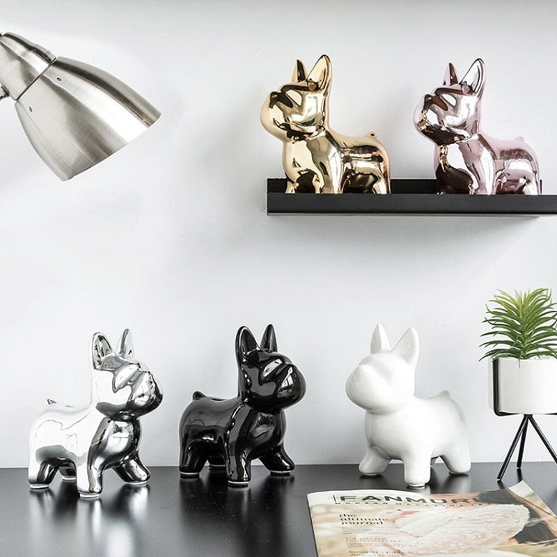 Lovely French Bulldog Ceramic Piggy Bank Desktop Adornment Craft