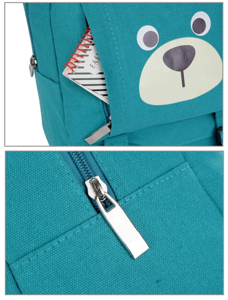 Cute Bear Face with Ears Children School Book Bag School Bag