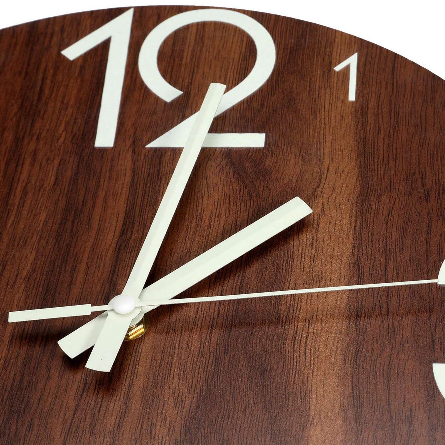 Minimal Luminous Glow in the Dark Wooden Large Number Wall Clock