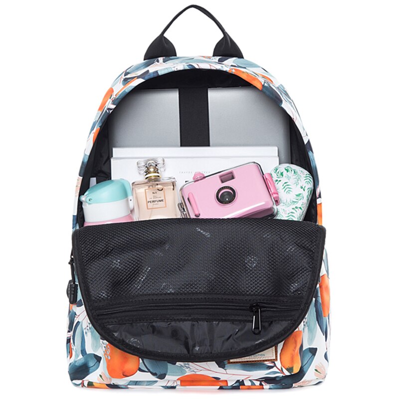 Beautiful Orange Tree Leaf Pattern 14 Inche Backpack School Bag