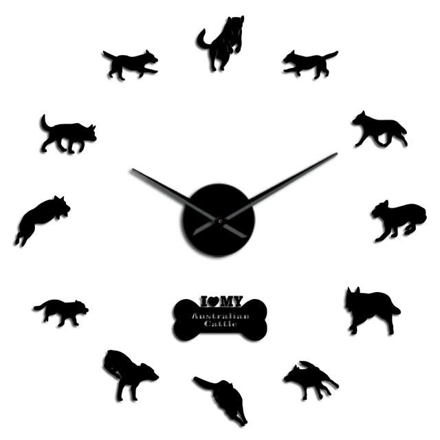 Australian Cattle Dog Large Frameless DIY Wall Clock