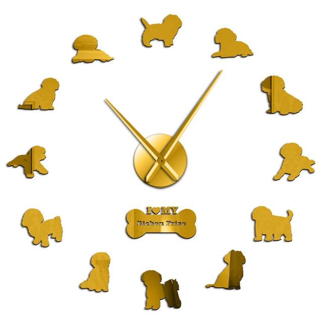Bichon Frise Dog Lover Large Frameless DIY Wall Clock