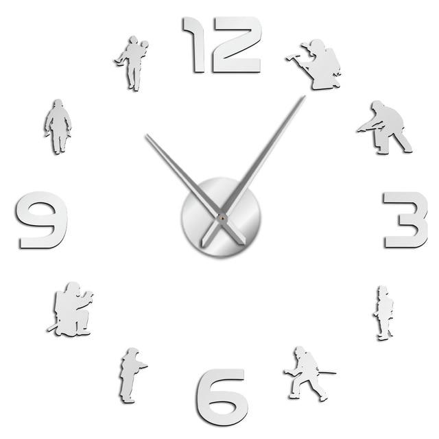 Firefighters Fire Soldiers Large Frameless DIY Wall Clock