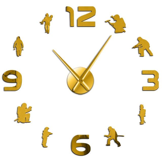 Firefighters Fire Soldiers Large Frameless DIY Wall Clock