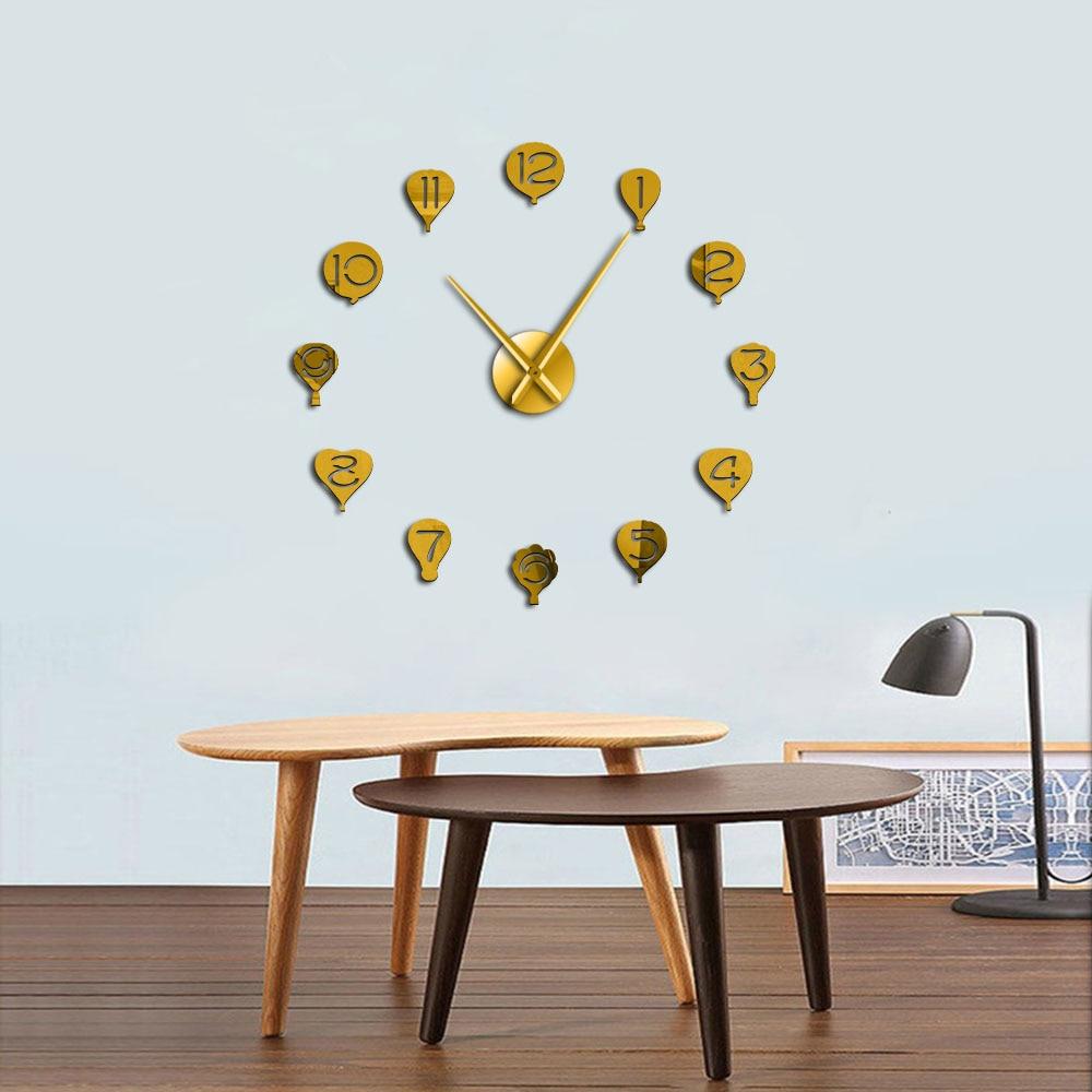 Floating Hot Air Balloon Large Frameless DIY Wall Clock