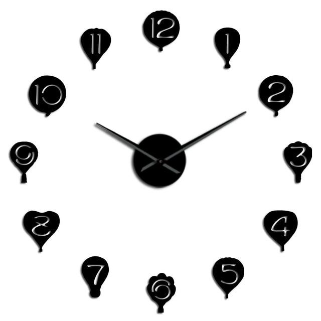 Floating Hot Air Balloon Large Frameless DIY Wall Clock