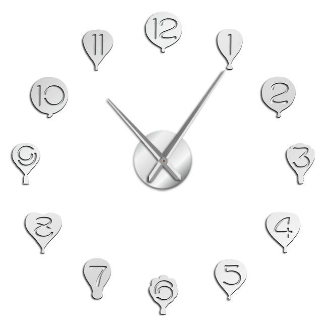 Floating Hot Air Balloon Large Frameless DIY Wall Clock