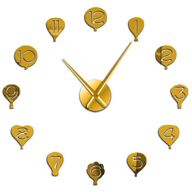 Floating Hot Air Balloon Large Frameless DIY Wall Clock
