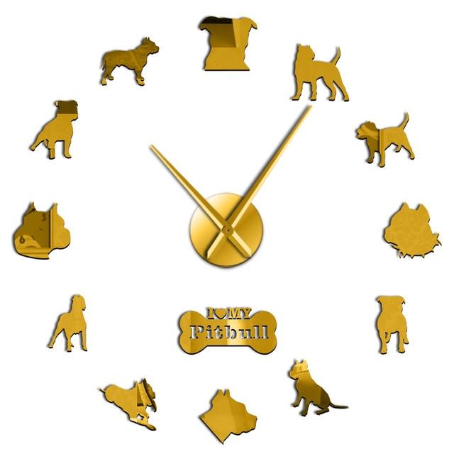 Wall Clocks - I Love My Pit Bull Large Frameless DIY Wall Clock Dog Lover Gifts