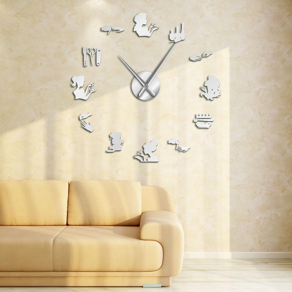Nail Tool Polish Nail Beauty Large Frameless DIY Wall Clock