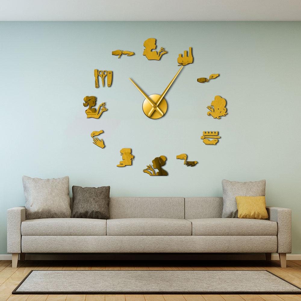 Nail Tool Polish Nail Beauty Large Frameless DIY Wall Clock