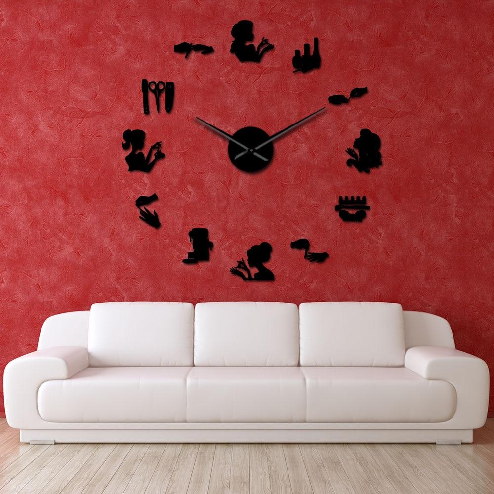 Nail Tool Polish Nail Beauty Large Frameless DIY Wall Clock