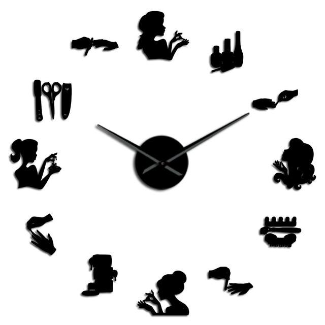 Nail Tool Polish Nail Beauty Large Frameless DIY Wall Clock