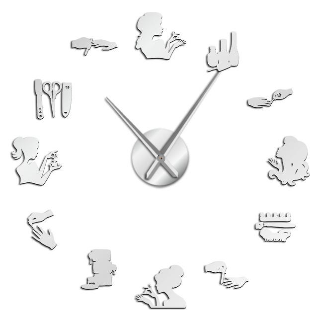 Nail Tool Polish Nail Beauty Large Frameless DIY Wall Clock