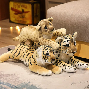 Lifelike Simulation Lion Tiger Leopard Stuffed Plush Doll Home Decor Gift