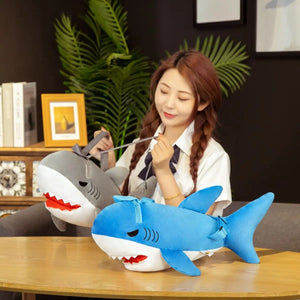 Cartoon Angry Shark 50cm Soft Plush Backpack School Bag for Kids