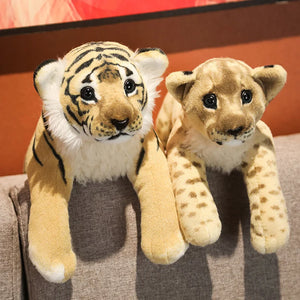 Lifelike Simulation Lion Tiger Leopard Stuffed Plush Doll Home Decor Gift