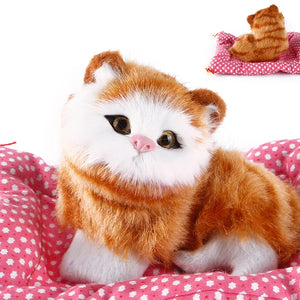 Realistic Lifelike Sleeping Kitten Cat Plush Stuffed Doll Home Decoration Gift