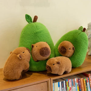 Cute Capibala in Avocado Hut 35cm Plush Soft Plush Stuffed Doll Gift