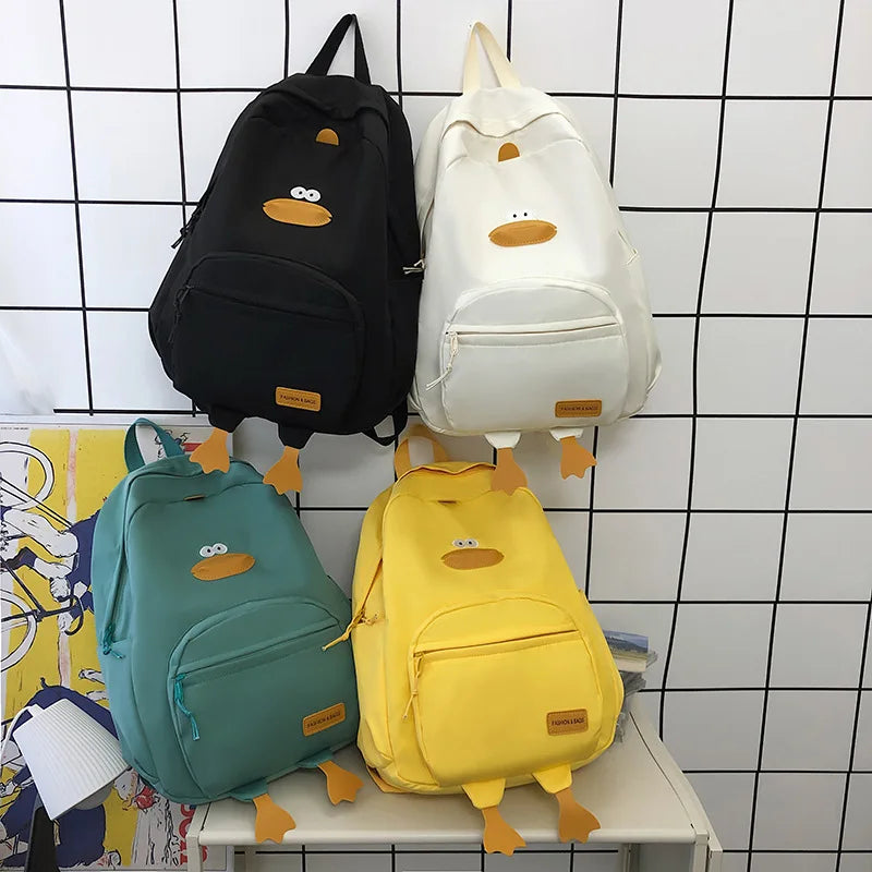 Cartoon Funny Duck College Backpack School Bag