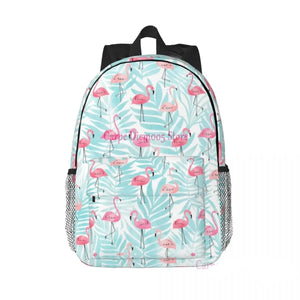 Beautiful Flamingo Pattern 15 Inch Laptop Backpack School Bag