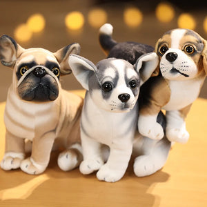 Cute Lifelike Pug Bulldog Chihuahua Dog Soft Plush Stuffed Doll Home Decor Gift