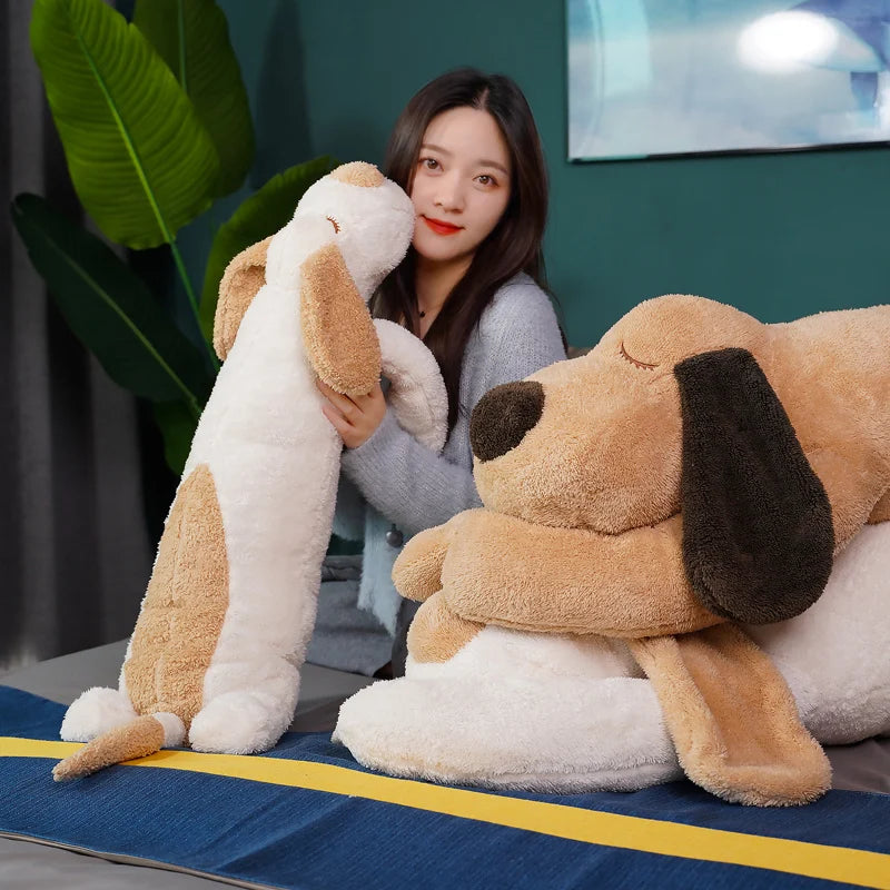 Giant Lovely Sleeping Puppy Dog Stuffed Plush Long Pillow Doll