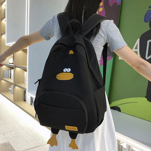 Cartoon Funny Duck College Backpack School Bag