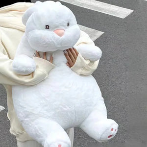 Cute Fatty White Bunny Rabbit Plushie Large Size Soft Plush Stuffed Doll Birthday Gift