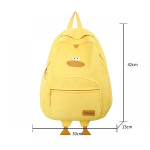 Cartoon Funny Duck College Backpack School Bag