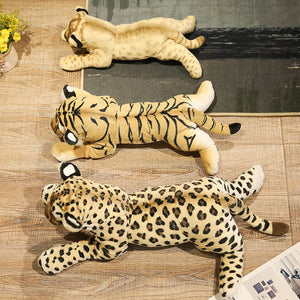 Lifelike Simulation Lion Tiger Leopard Stuffed Plush Doll Home Decor Gift