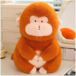 Cute Orangutan Red Monkey Fluffy Fur Soft Plush Stuffed Doll Gift