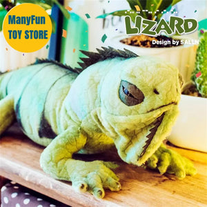 Lifelike Simulation Green Lizard Iguana Plushie Plush Stuffed Doll Toy Gifts