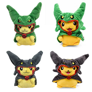 Anime Pokemon Pikachu Cosplay in Monster Suit Charizard Snorlax Garchomp Tyranitar Hydreigon Anime Eevee Lapras Plush Stuffed Doll Gift