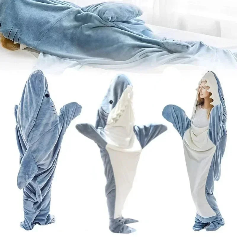 Cartoon Shark Blanket Cover Sleeping Bag Pajamas Jumpsuit Cosplay Costume