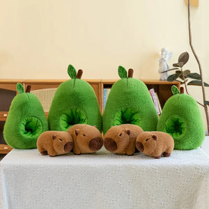 Cute Capibala in Avocado Hut 35cm Plush Soft Plush Stuffed Doll Gift